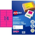 LABEL AVERY FLUORO LASER L7163FP 991X381XMM PINK 14SHEET