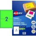 LABEL AVERY FLUORO LASER L7168FG 1996X1435MM GREEN 2SHEET