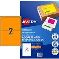 LABEL AVERY FLUORO LASER L7168FO 1996X1435MM ORANGE 2SHEET
