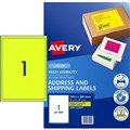 LABEL AVERY FLUORO LASER L7167FY 1996X2891MM YELLOW 1SHEET