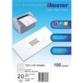 LABEL UNISTAT LASERINKJETCOPIER 38936 98X254MM WHITE 20SHEET