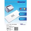 LABEL UNISTAT LASERINKJETCOPIER 38935 64X254MM WHITE 30SHEET