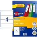 LABEL AVERY LASER L7171 FILING LEVER ARCH 200X60MM WHITE 4SHEET