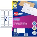 LABEL AVERY LASER L7160 MAILING ADDRESS 635X381MM WHITE 21SHEET