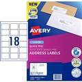 LABEL AVERY LASER L7161 MAILING ADDRESS 635X466MM WHITE 18SHEET