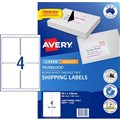 LABEL AVERY LASER L7169 MAILING PARCEL 991X139MM WHITE 4SHEET