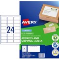 LABEL AVERY LASER ENVIRO L7159EV ADDRESS 64X338MM WHITE 24SHEET