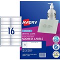 LABEL AVERY CLEAR LASER L7562 ADDRESS 991X34MM 16SHEET