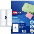 LABEL AVERY CLEAR LASER L7565 SHIPPING 991X677MM 8SHEET