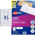 LABEL AVERY LASER L7156 MAILING ADDRESS 58X178MM WHITE 45SHEET