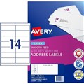 LABEL AVERY LASER L7163 ADDRESS 991X 381MM WHITE 14SHEET