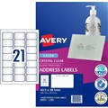 LABEL AVERY CLEAR LASER L7560 ADDRESS 635X381MM 21SHEET