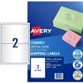 LABEL AVERY LASER L7566 MAILING PARCEL 1991X931MM CRYSTAL CLEAR 2SHEET
