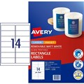 LABEL AVERY LASER L7163REV REMOVABLE ADDRESS 991X381MM WHITE 14SHEET