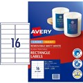 LABEL AVERY LASER L7162REV REMOVABLE ADDRESS 991X340MM WHITE 16SHEET