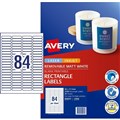 LABEL AVERY LASER L7656 REMOVABLE 460X111MM WHITE 84SHEET