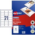 LABEL AVERY LASER MATT PHOTO QUALITY L7160CL 635X381MM WHITE 21SHEET