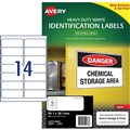 LABEL AVERY LASER L7063 HEAVY DUTY ADDRESS 991X381MM WHITE 14SHEET