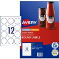 LABEL AVERY LASERINKJET L7105 ROUND 60MM DIA 12SHEET GLOSS WHITE