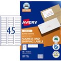 LABEL AVERY INKJET J8156 MAILING ADDRESS 58X178MM WHITE 45SHEET