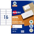 LABEL AVERY INKJET J8162 MAILING ADDRESS 991X34MM WHITE 16SHEET