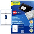 LABEL AVERY LASER L7070 INTERNET SHIPPING WEATHERPROOF 991X677MM 8SHEET WHITE