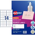 LABEL AVERY INKJET J8563 MAILING ADDRESS 991X381MM CLEAR 14SHEET
