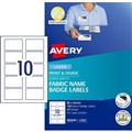 NAME BADGE AVERY LASER EBS L7427 FABRIC 880X520MM 10SHEET WHITE
