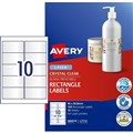 LABEL AVERY LASER L7113 RECTANGLE 960X508MM 10SHEET CRYSTAL CLEAR