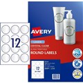 LABEL AVERY LASER L7114 ROUND 600MM DIA 12SHEET CRYSTAL CLEAR