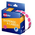 LABEL AVERY DISPENSER PACK CIRCLE 14MM PINK DMC14P