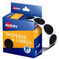 LABEL AVERY DISPENSER PACK CIRCLE 24MM BLACK DMC24BL