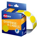 LABEL AVERY DISPENSER PACK CIRCLE 24MM YELLOW DMC24Y