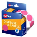LABEL AVERY DISPENSER PACK CIRCLE 24MM PINK DMC24P