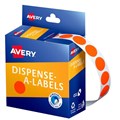 LABEL AVERY DISPENSER PACK CIRCLE 14MM FLUORO RED DMC14FR