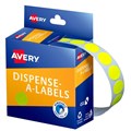 LABEL AVERY DISPENSER PACK CIRCLE 14MM FLUORO YELLOW DCM14FY