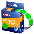 LABEL AVERY DISPENSER PACK CIRCLE 24MM FLUORO GREEN DMC24FG