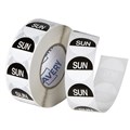 LABEL AVERY FOOD ROTATION DISPENSER PACK SUNDAY 24MM CIRCLE BLACK