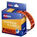 LABEL AVERY DISPENSER PACK FRAGILE 19X64MM DMR1964FR