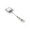 ID PRODUCT DURABLE 832523 RETRACTABLE CARD HOLDERS SQUARE CHROME BX10