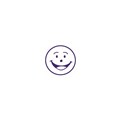 STAMP MERIT SHINY 9SHS0083 SMILEY FACE BLUE