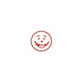 STAMP MERIT SHINY 9SHS0072 SMILEY FACE RED