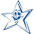 STAMP MERIT SHINY 9SHS0223 STAR FUNNY FACE BLUE