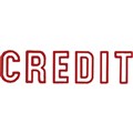 STAMP PRE INKED SHINY SEN0232 CREDIT OUTLINE RED