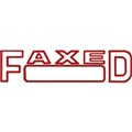 STAMP PRE INKED SHINY SEN2042 FAXED OUTLINE WDATE RED
