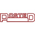 STAMP PRE INKED SHINY SEN2052 POSTED OUTLINE WDATE RED