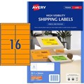 LABEL AVERY FLUORO LASER L7162FO 991X34MM ORANGE 16SHEET