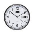 WALL CLOCK CARVEN CL285SDATE ROUND DAYDATE 285MM SILVER RIM