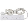 POWER BOARD JACKSON PT4113 4 POINT SURGE PROTECTION WITH MASTER SWITCH 3M CORD WHITE