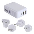 USB CHARGER JACKSON PTA7723 INTERNATIONAL ADAPTOR 2 X USBA  1 X USBC CHARGING PORTS 31A TOTAL WHITE
